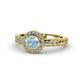 1 - Meir Aquamarine and Diamond Halo Engagement Ring 