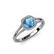4 - Seana Blue Topaz and Diamond Halo Engagement Ring 