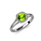 4 - Seana Peridot and Diamond Halo Engagement Ring 
