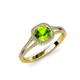 4 - Seana Peridot and Diamond Halo Engagement Ring 