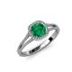 4 - Seana Emerald and Diamond Halo Engagement Ring 
