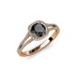 4 - Seana Black and White Diamond Halo Engagement Ring 