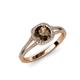 4 - Seana Smoky Quartz and Diamond Halo Engagement Ring 