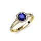 4 - Seana Blue Sapphire and Diamond Halo Engagement Ring 
