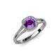 4 - Seana Amethyst and Diamond Halo Engagement Ring 