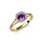 4 - Seana Amethyst and Diamond Halo Engagement Ring 