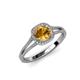 4 - Seana Citrine and Diamond Halo Engagement Ring 