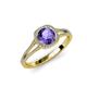 4 - Seana Iolite and Diamond Halo Engagement Ring 