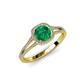 4 - Seana Emerald and Diamond Halo Engagement Ring 