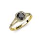 4 - Seana Black and White Diamond Halo Engagement Ring 
