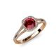 4 - Seana Ruby and Diamond Halo Engagement Ring 