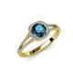 4 - Seana Blue and White Diamond Halo Engagement Ring 