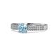 1 - Aysel Aquamarine and Diamond Double Row Engagement Ring 