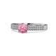 1 - Aysel Pink Tourmaline and Diamond Double Row Engagement Ring 