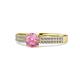 1 - Aysel Pink Tourmaline and Diamond Double Row Engagement Ring 