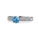 1 - Aysel Blue Topaz and Diamond Double Row Engagement Ring 