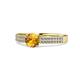 1 - Aysel Citrine and Diamond Double Row Engagement Ring 
