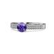 1 - Aysel Iolite and Diamond Double Row Engagement Ring 
