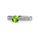 1 - Aysel Peridot and Diamond Double Row Engagement Ring 