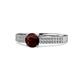 1 - Aysel Red Garnet and Diamond Double Row Engagement Ring 