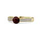 1 - Aysel Red Garnet and Diamond Double Row Engagement Ring 