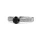 1 - Aysel Black and White Diamond Double Row Engagement Ring 