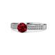 1 - Aysel Ruby and Diamond Double Row Engagement Ring 