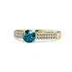 1 - Aysel London Blue Topaz and Diamond Double Row Engagement Ring 