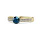 1 - Aysel Blue and White Diamond Double Row Engagement Ring 
