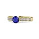 1 - Aysel Blue Sapphire and Diamond Double Row Engagement Ring 
