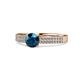 1 - Aysel Blue and White Diamond Double Row Engagement Ring 