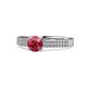 1 - Aysel Rhodolite Garnet and Diamond Double Row Engagement Ring 