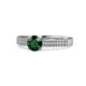 1 - Aysel Emerald and Diamond Double Row Engagement Ring 