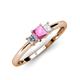 3 - Eadlin Princess Cut Pink Sapphire and Diamond Three Stone Engagement Ring 