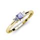 3 - Eadlin Princess Cut Tanzanite and Diamond Three Stone Engagement Ring 