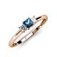 3 - Eadlin Princess Cut Blue Topaz and Diamond Three Stone Engagement Ring 