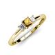 3 - Eadlin Princess Cut Citrine and Diamond Three Stone Engagement Ring 