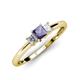 3 - Eadlin Princess Cut Iolite and Diamond Three Stone Engagement Ring 