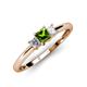 3 - Eadlin Princess Cut Peridot and Diamond Three Stone Engagement Ring 