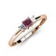 3 - Eadlin Princess Cut Rhodolite Garnet and Diamond Three Stone Engagement Ring 