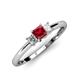 3 - Eadlin Princess Cut Ruby and Diamond Three Stone Engagement Ring 