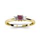 2 - Eadlin Princess Cut Rhodolite Garnet and Diamond Three Stone Engagement Ring 