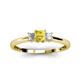 2 - Eadlin Princess Cut Yellow Sapphire and Diamond Three Stone Engagement Ring 
