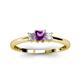 2 - Eadlin Princess Cut Amethyst and Diamond Three Stone Engagement Ring 
