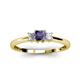 2 - Eadlin Princess Cut Iolite and Diamond Three Stone Engagement Ring 