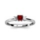 2 - Eadlin Princess Cut Red Garnet and Diamond Three Stone Engagement Ring 