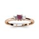 2 - Eadlin Princess Cut Rhodolite Garnet and Diamond Three Stone Engagement Ring 