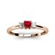 2 - Eadlin Princess Cut Ruby and Diamond Three Stone Engagement Ring 