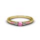 1 - Tresu Pink Sapphire and Diamond Three Stone Engagement Ring 