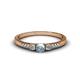 1 - Tresu Aquamarine and Diamond Three Stone Engagement Ring 